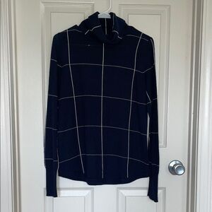 The Limited Windowpane Cowl-Neck Sweater